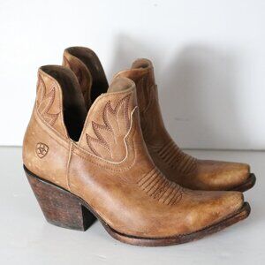 Ariat Hazel Western Bootie Womens 7.5 Brown Naturally Distressed Leather Cowgirl